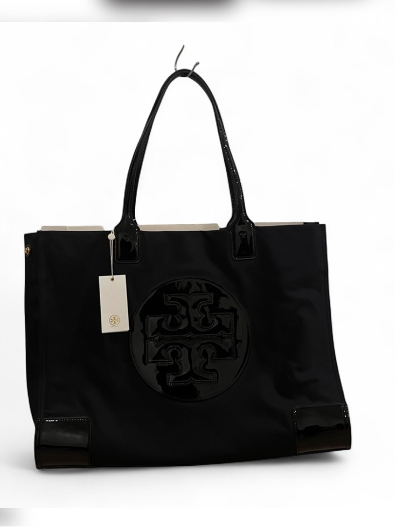 Tory Burch Ella Patent Accent Logo Tote